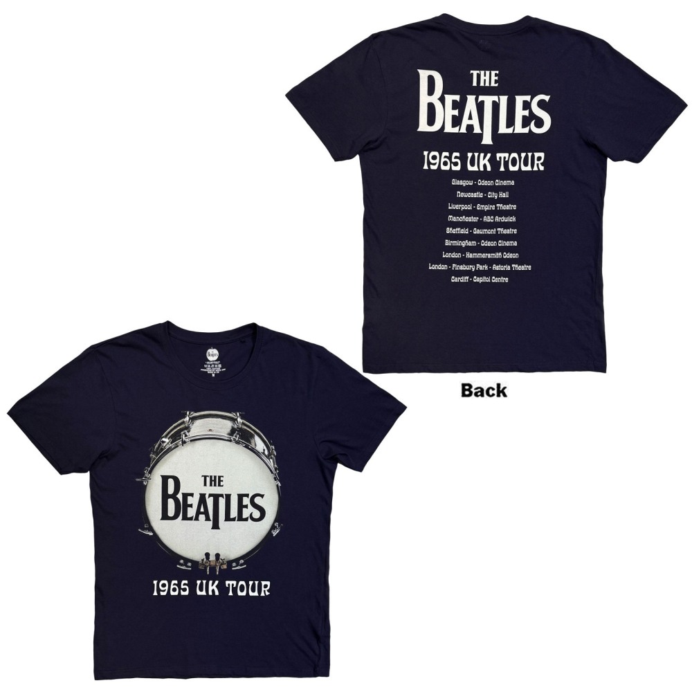 The Beatles - 1965 UK Tour Ringo Drum Heren Tshirt - Blauw